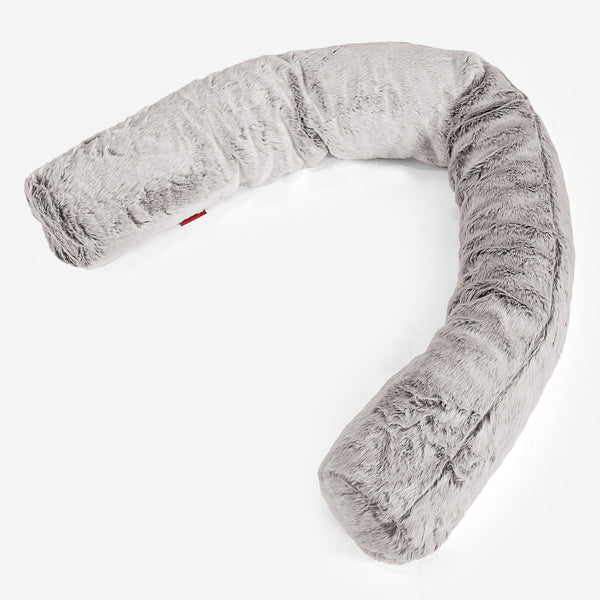 Seitenschläferkissen, CloudSac Latexflocken-Mischung - Kaninchen Kunstfell Hellgrau 01