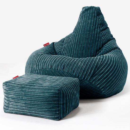 Kinder Gaming Sitzsack 6-14 Jahre - Cord Blaugrün 03