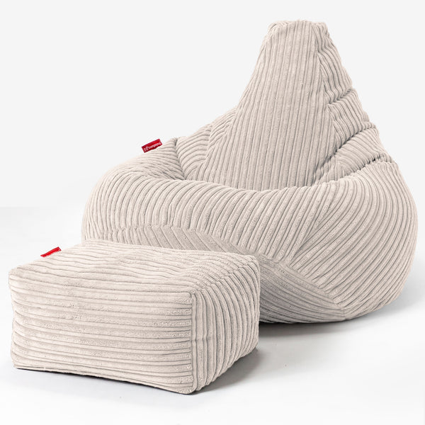 Kinder Gaming Sitzsack 6-14 Jahre - Cord Elfenbein 01