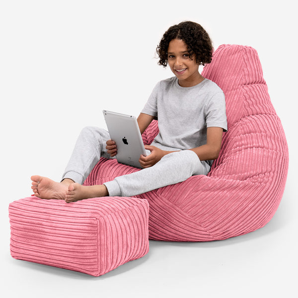 Kinder Gaming Sitzsack 6-14 Jahre - Cord Koralle 01