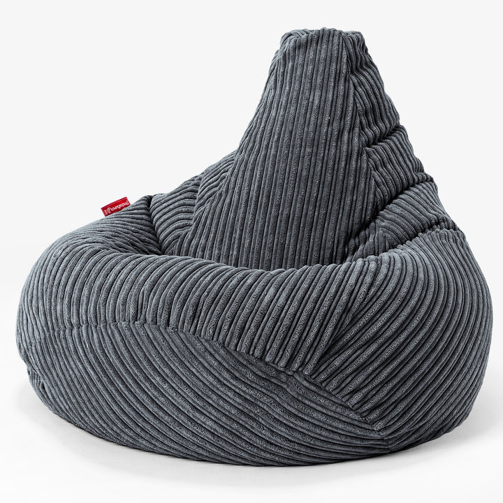 Kinder Gaming Sitzsack 6-14 Jahre - Cord Stahlgrau 03