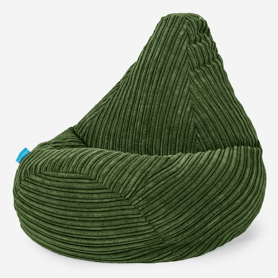 Kinder Gaming Sitzsack Sessel 1-5 Jahre - Cord Nadelwaldgrün 02