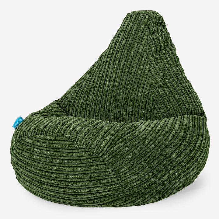 Kinder Gaming Sitzsack Sessel 1-5 Jahre - Cord Nadelwaldgrün 02