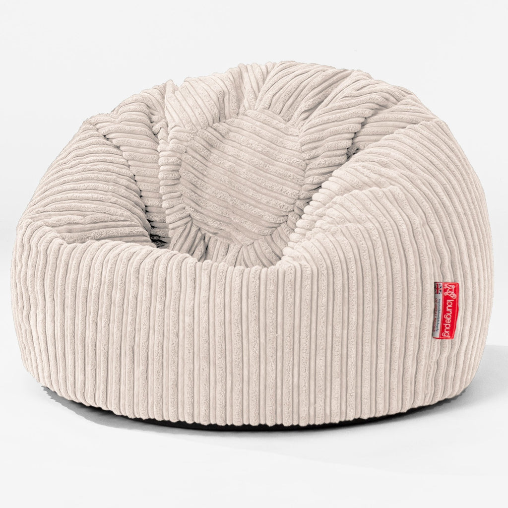 Klassicher Kindersessel Sitzsack 1-5 jahren - Cord Elfenbein 01