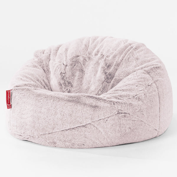 Klassicher Kindersessel Sitzsack 1-5 jahren - Kaninchen Kunstfell Pastellrosa 01