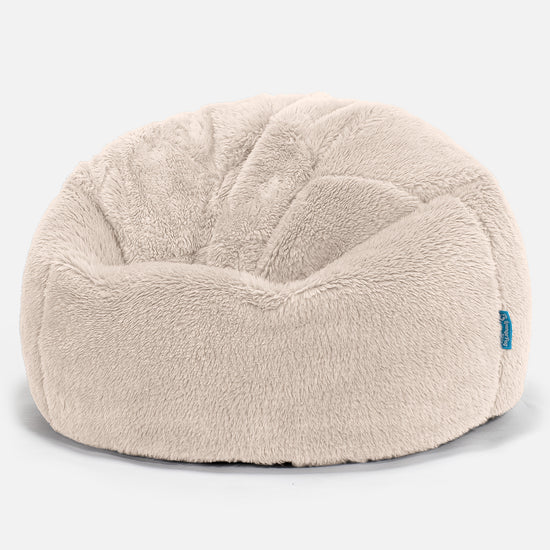 Klassicher Kindersessel Sitzsack 1-5 jahren - Teddy Kunstfell Creme 01