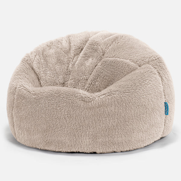 Klassicher Kindersessel Sitzsack 1-5 jahren - Teddy Kunstfell Nerzfarben 01