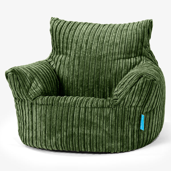 Klein Kindersessel Sitzsack 1-3 jahren - Cord Nadelwaldgrün 01