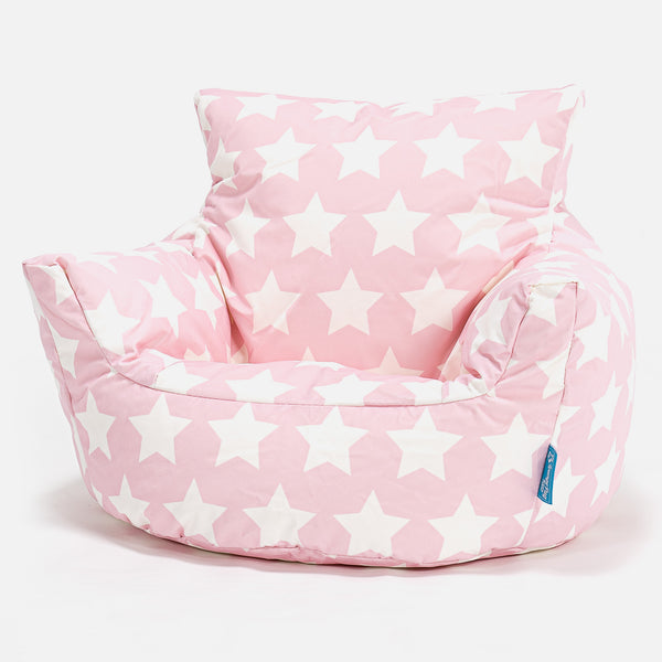 Klein Kindersessel Sitzsack 1-3 jahren - Druck Pink Star 01
