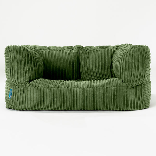 Kindersofa Albert 2-6 jahren - Cord Nadelwaldgrün 01