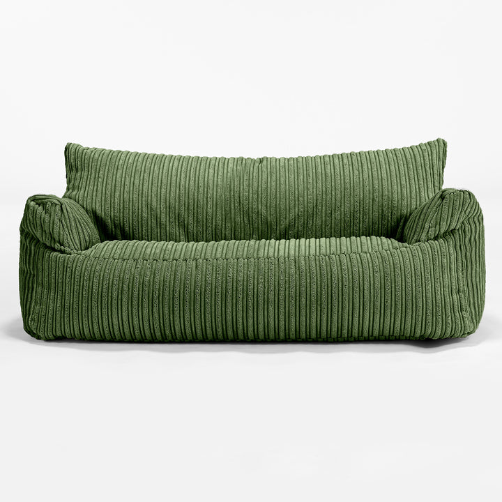 Josephine Sitzsack Sofa für Kinder 1-5 Jahre - Cord Nadelwaldgrün 01