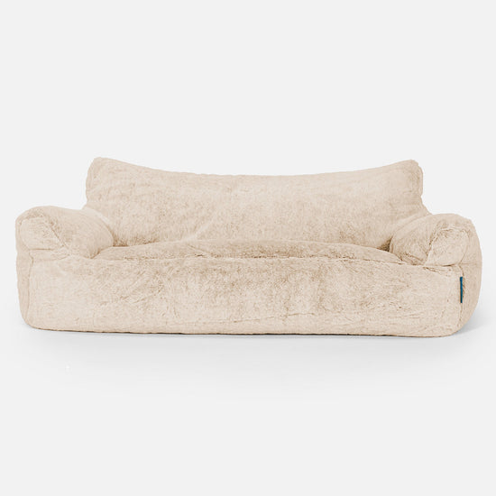 Josephine Sitzsack Sofa für Kinder 1-5 Jahre - Kaninchen Kunstfell Weiß 01