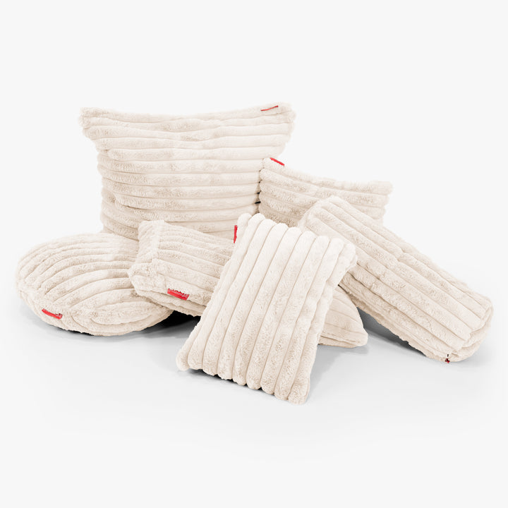 Dekokissen / Sofa Kissenbezug 35 x 50cm - Ultra Plüsch Cord Creme 02