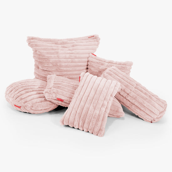 Dekokissen / Sofa Kissenbezug 35 x 50cm - Ultra Plüsch Cord Pastellrosa 02