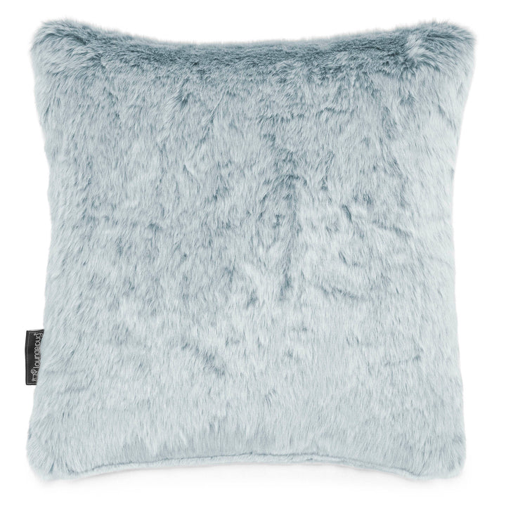 Lounge Pug Kissen 47 x 47cm Kaninchen Kunstfell Pastellblau Zierkissen Sofakissen Dekokissen– Big Bertha Original DE