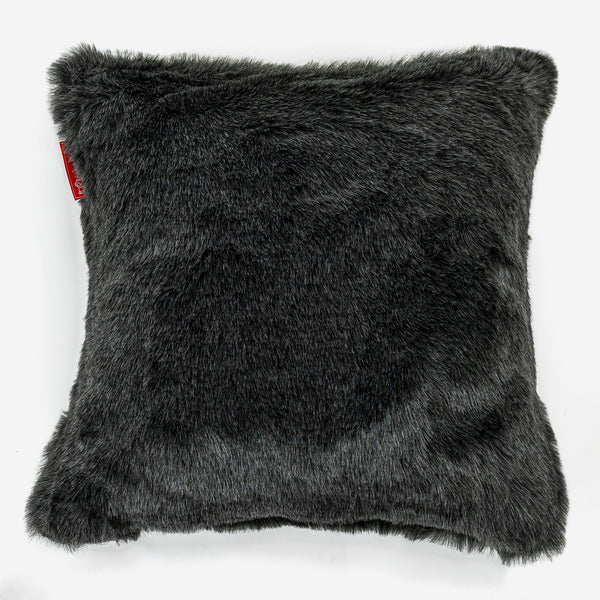 Kissen 47 x 47cm - Kunstfell Schwarz 01