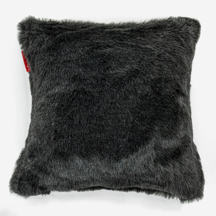 Kissen 47 x 47cm - Kunstfell Schwarz 01