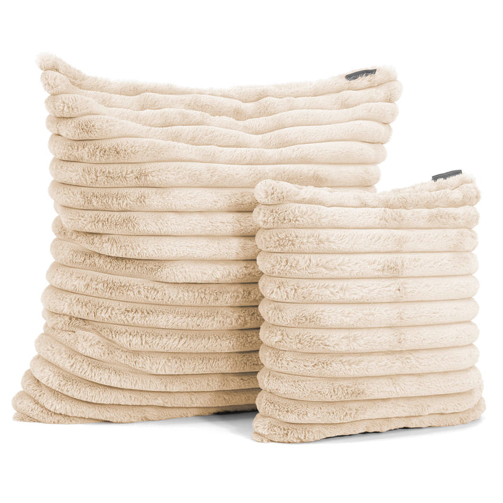 Lounge Pug Kissen 47 x 47cm Ultra Plüsch Cord Creme Zierkissen Sofakissen Dekokissen– Big Bertha Original DE