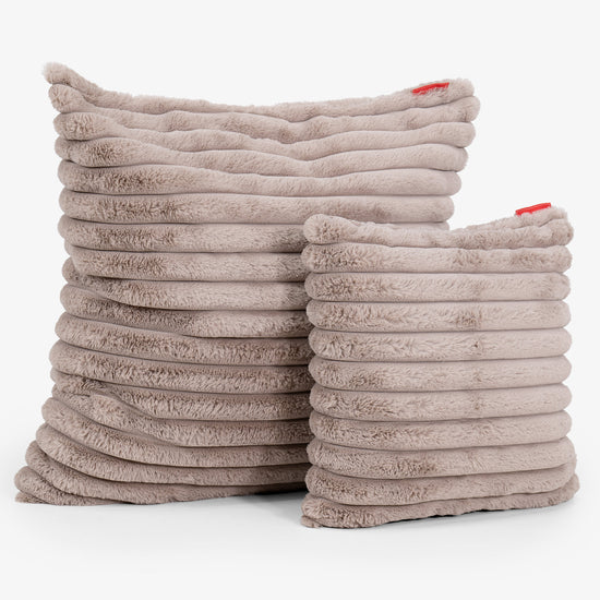 Dekokissen / Sofa Kissenbezug 47 x 47cm - Ultra Plüsch Cord Nerzfarben 02