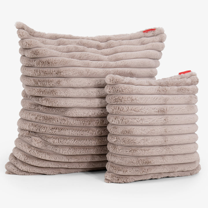 Dekokissen / Sofa Kissenbezug 47 x 47cm - Ultra Plüsch Cord Nerzfarben 02