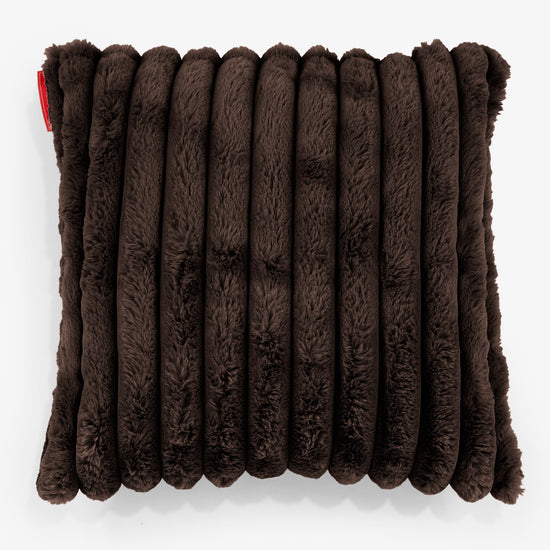 Dekokissen / Sofa Kissenbezug 47 x 47cm - Ultra Plüsch Cord Nussbraun 01