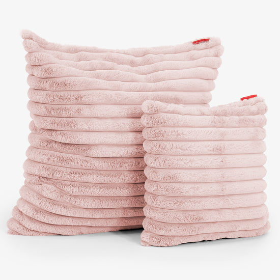 Dekokissen / Sofa Kissenbezug 47 x 47cm - Ultra Plüsch Cord Pastellrosa 02