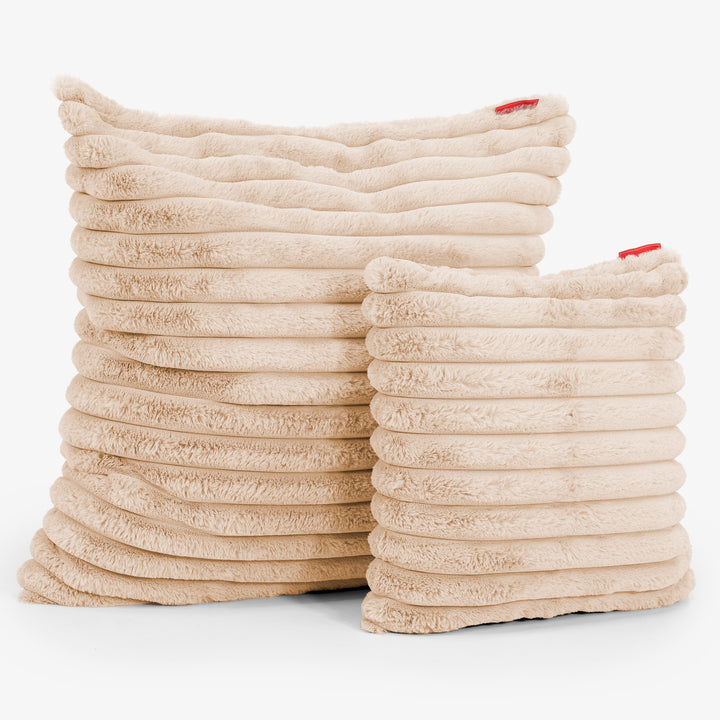 Dekokissen / Sofa Kissenbezug 47 x 47cm - Ultra Plüsch Cord Pfirsich 02