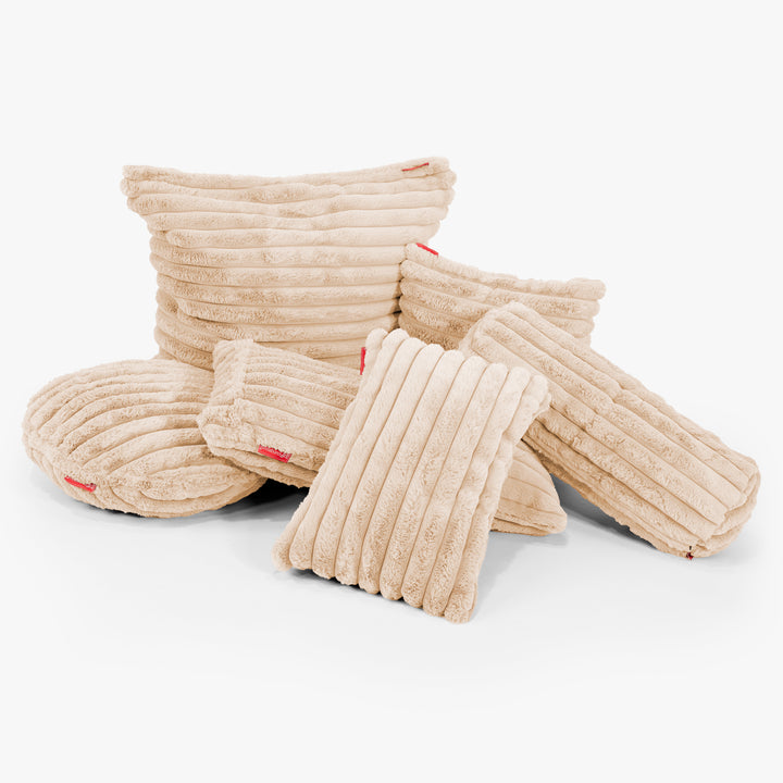 Dekokissen / Sofa Kissenbezug 47 x 47cm - Ultra Plüsch Cord Pfirsich 03