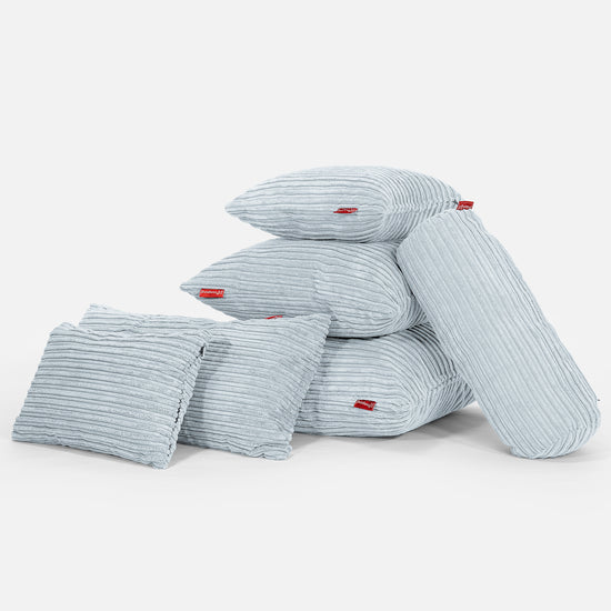 Kissen Rund 50cm - Cord Baby Blau 03