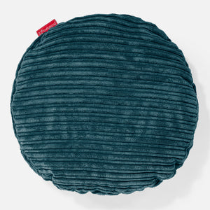 Dekokissen / Sofa Kissenbezug Rund 50cm - Cord Blaugrün