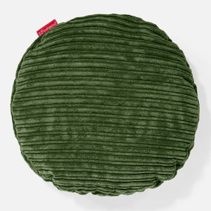 Dekokissen / Sofa Kissenbezug Rund 50cm - Cord Nadelwaldgrün