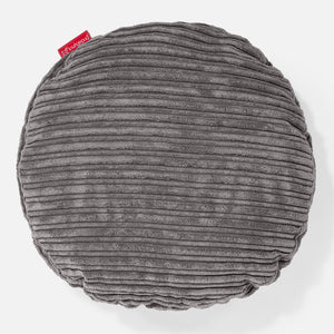 Dekokissen / Sofa Kissenbezug Rund 50cm - Cord Graphitgrau
