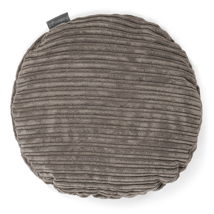 Lounge Pug Kissen Rund 50cm Cord Graphitgrau Zierkissen Sofakissen Dekokissen– Big Bertha Original DE