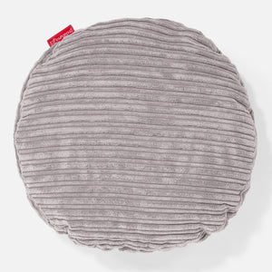 Dekokissen / Sofa Kissenbezug Rund 50cm - Cord Silbergrau