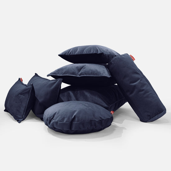 Kissen Rund 50cm - Samt Marineblau 03