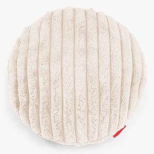 Dekokissen / Sofa Kissenbezug Rund 50cm - Ultra Plüsch Cord Creme