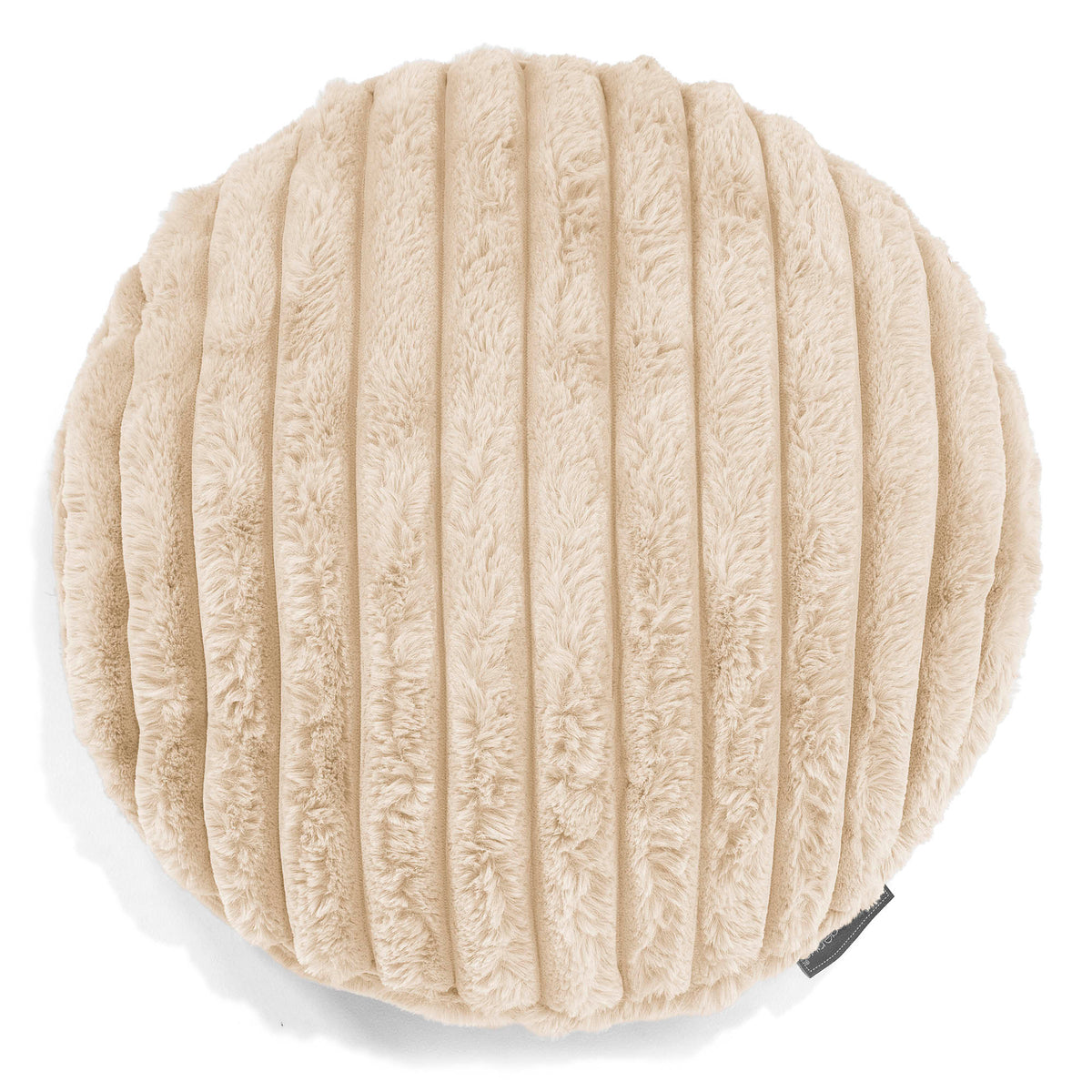 Lounge Pug Kissen Rund 50cm Ultra Plüsch Cord Creme Zierkissen Sofakissen Dekokissen– Big Bertha Original DE