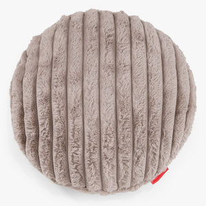 Dekokissen / Sofa Kissenbezug Rund 50cm - Ultra Plüsch Cord Nerzfarben