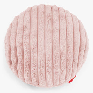 Dekokissen / Sofa Kissenbezug Rund 50cm - Ultra Plüsch Cord Pastellrosa