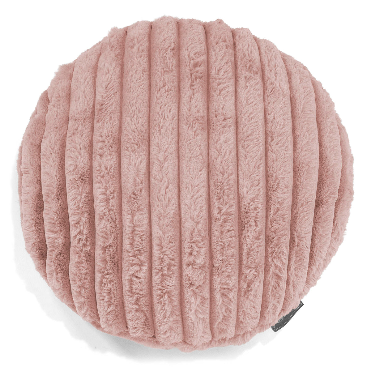 Lounge Pug Kissen Rund 50cm Ultra Plüsch Cord Pastellrosa Zierkissen Sofakissen Dekokissen– Big Bertha Original DE