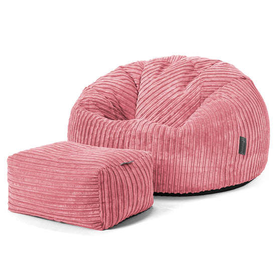 Klassischer Sitzsack Sessel - Cord Koralle 02