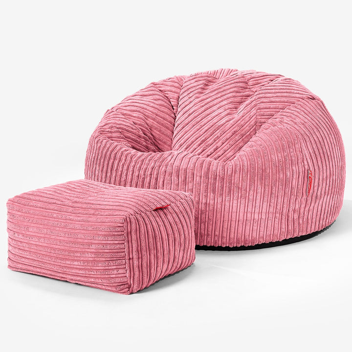 Klassischer Sitzsack Sessel - Cord Koralle 02