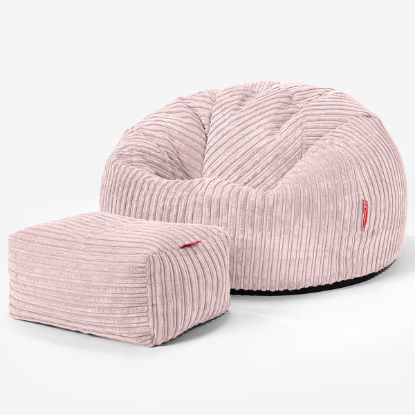 Klassischer Sitzsack Sessel - Cord Rosa 01