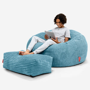 Kinder Sitzsack Sofa 6-14 Jahre - Cord Türkis