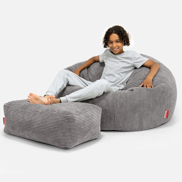 Kinder Sitzsack Sofa 6-14 Jahre - Pom-Pom Anthrazit 01