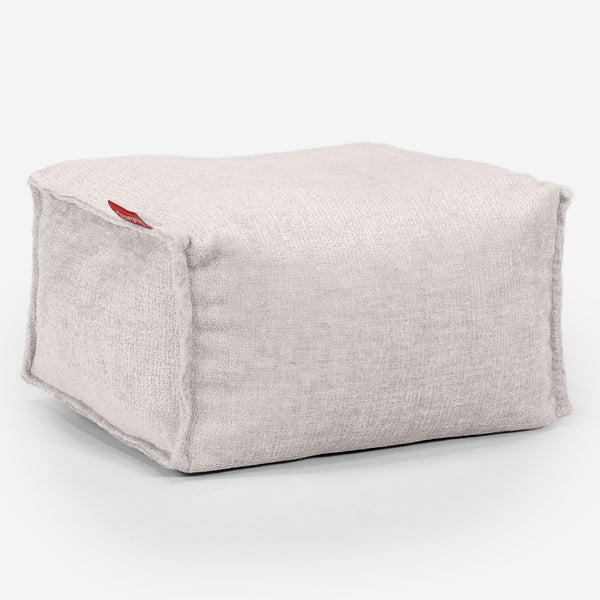 Kleiner Fußhocker - Chenille Creme 01