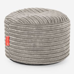 Kleiner runder Fußhocker - Cord Nerzfarben