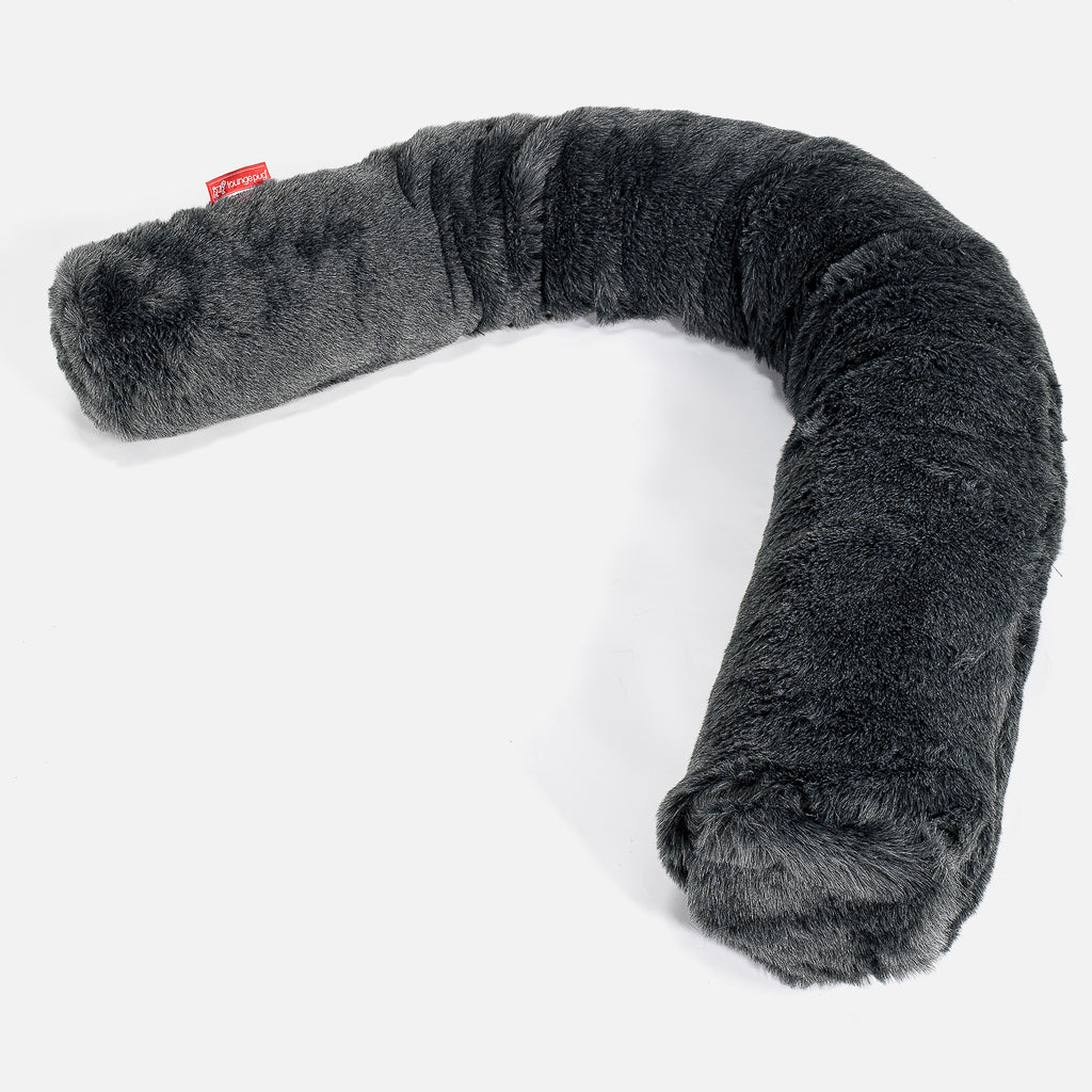 Seitenschläferkissen, CloudSac Latexflocken-Mischung - Kunstfell Schwarz 01
