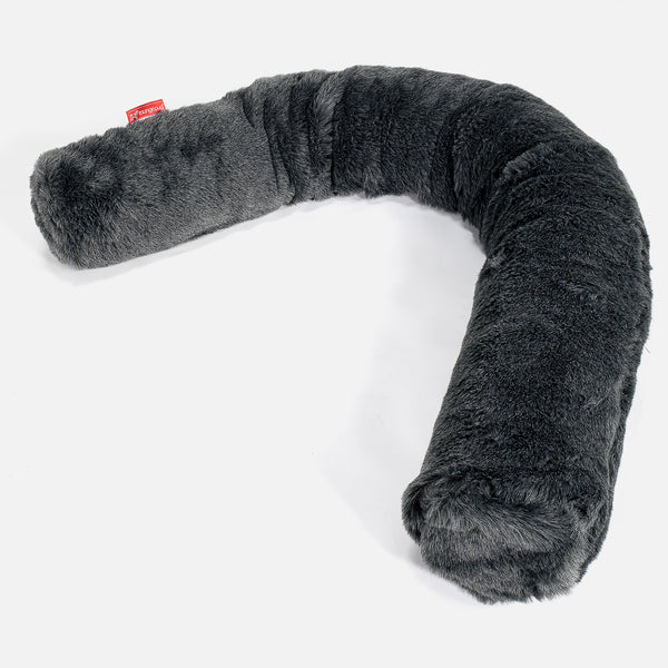 Seitenschläferkissen XXL - Kunstfell Schwarz 01