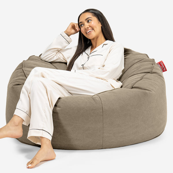 Mammoth Sofa Sitzsack XXL - Stonewashed-stoff Erde Braun 01